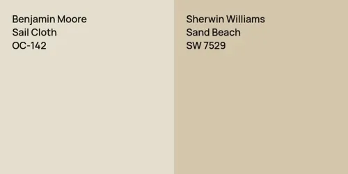 OC-142 Sail Cloth vs SW 7529 Sand Beach