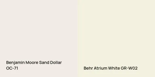 OC-71 Sand Dollar vs GR-W02 Atrium White