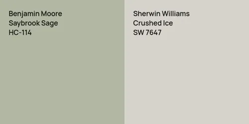 HC-114 Saybrook Sage vs SW 7647 Crushed Ice