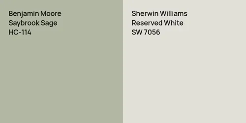 HC-114 Saybrook Sage vs SW 7056 Reserved White