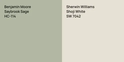 HC-114 Saybrook Sage vs SW 7042 Shoji White