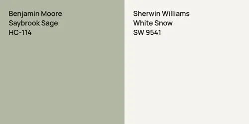 HC-114 Saybrook Sage vs SW 9541 White Snow