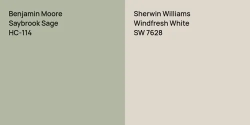 HC-114 Saybrook Sage vs SW 7628 Windfresh White