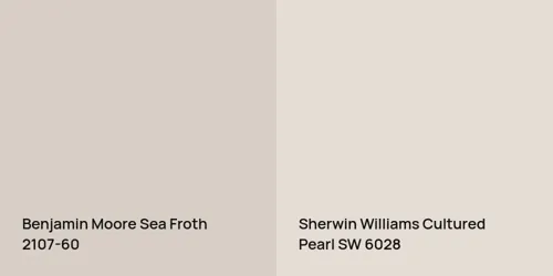 2107-60 Sea Froth vs SW 6028 Cultured Pearl