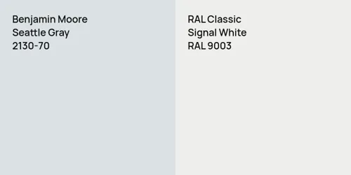 2130-70 Seattle Gray vs RAL 9003 Signal White