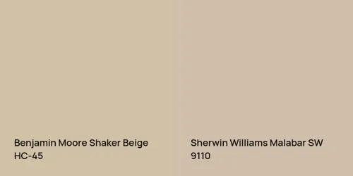 HC-45 Shaker Beige vs SW 9110 Malabar