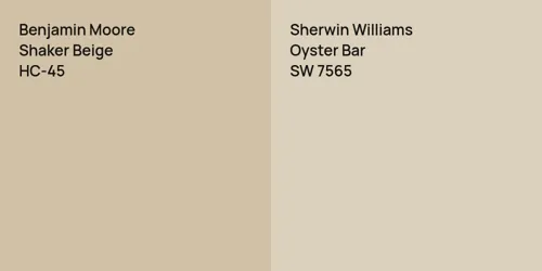 HC-45 Shaker Beige vs SW 7565 Oyster Bar