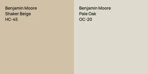 HC-45 Shaker Beige vs OC-20 Pale Oak