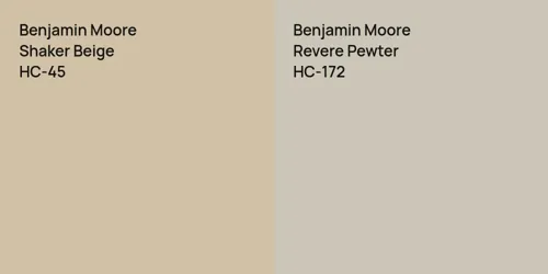 HC-45 Shaker Beige vs HC-172 Revere Pewter