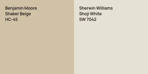 HC-45 Shaker Beige vs SW 7042 Shoji White