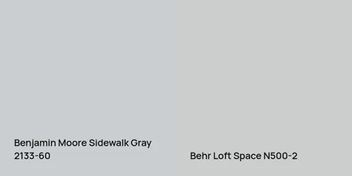 2133-60 Sidewalk Gray vs N500-2 Loft Space