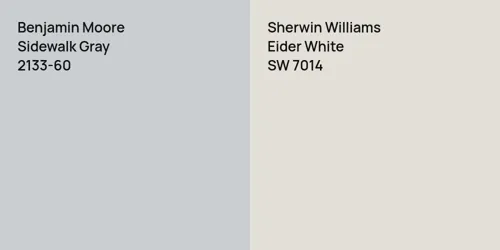 2133-60 Sidewalk Gray vs SW 7014 Eider White