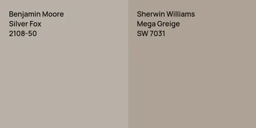 2108-50 Silver Fox vs SW 7031 Mega Greige