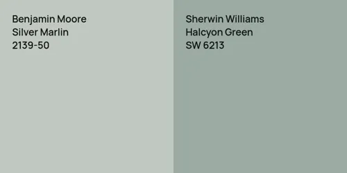 2139-50 Silver Marlin vs SW 6213 Halcyon Green