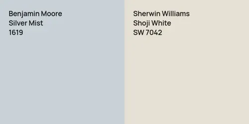 1619 Silver Mist vs SW 7042 Shoji White