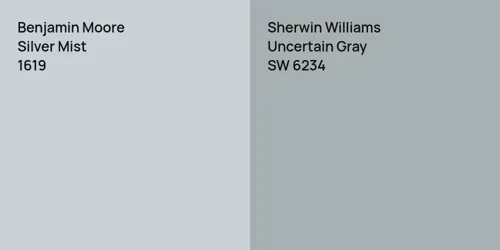 1619 Silver Mist vs SW 6234 Uncertain Gray