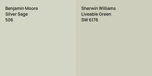 506 Silver Sage vs SW 6176 Liveable Green