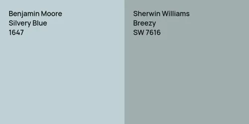 1647 Silvery Blue vs SW 7616 Breezy