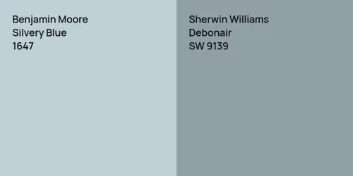 1647 Silvery Blue vs SW 9139 Debonair