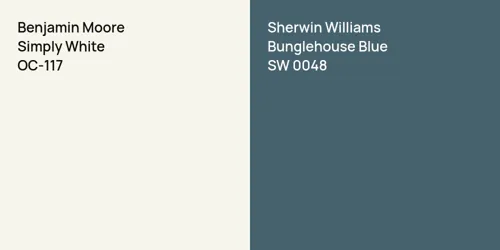 OC-117 Simply White vs SW 0048 Bunglehouse Blue