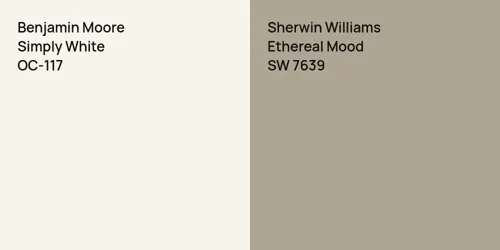 OC-117 Simply White vs SW 7639 Ethereal Mood