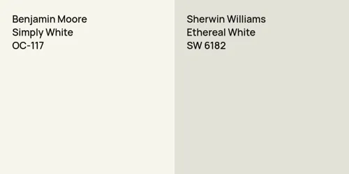 OC-117 Simply White vs SW 6182 Ethereal White