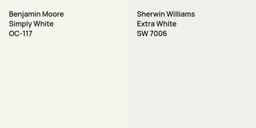 OC-117 Simply White vs SW 7006 Extra White