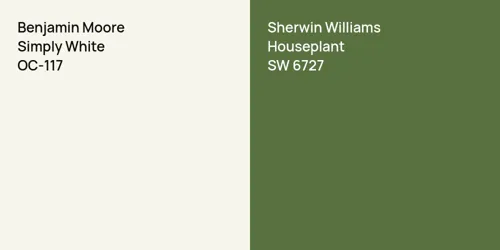 OC-117 Simply White vs SW 6727 Houseplant