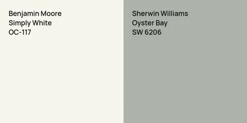 OC-117 Simply White vs SW 6206 Oyster Bay