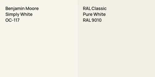 OC-117 Simply White vs RAL 9010 Pure White