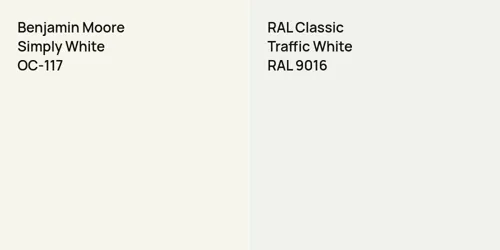 OC-117 Simply White vs RAL 9016 Traffic White