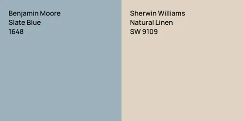 1648 Slate Blue vs SW 9109 Natural Linen