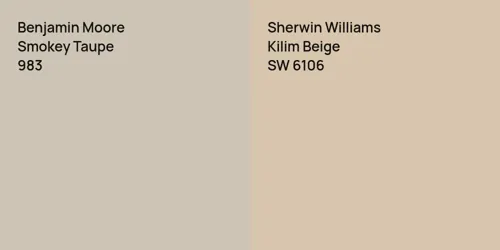 983 Smokey Taupe vs SW 6106 Kilim Beige