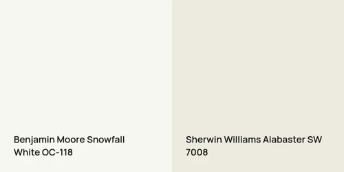 OC-118 Snowfall White vs SW 7008 Alabaster