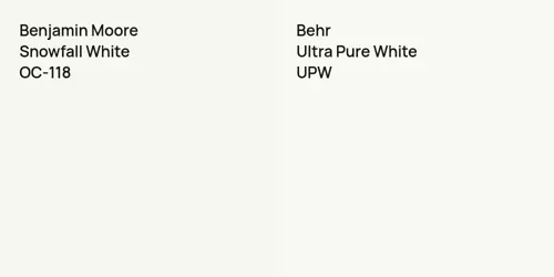 OC-118 Snowfall White vs UPW Ultra Pure White