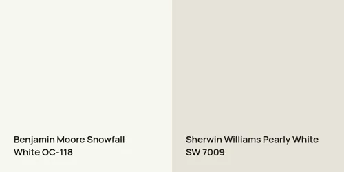 OC-118 Snowfall White vs SW 7009 Pearly White