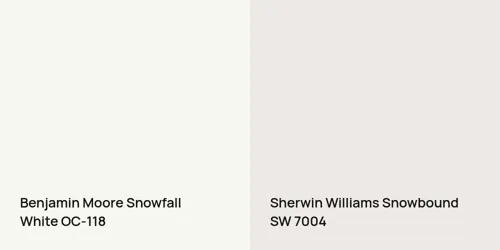 OC-118 Snowfall White vs SW 7004 Snowbound