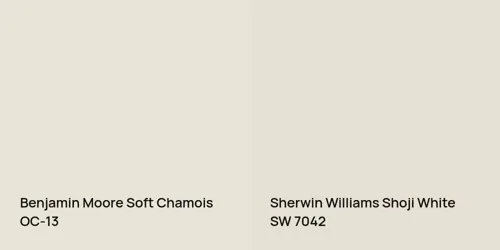 OC-13 Soft Chamois vs SW 7042 Shoji White