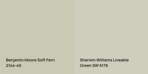 2144-40 Soft Fern vs SW 6176 Liveable Green