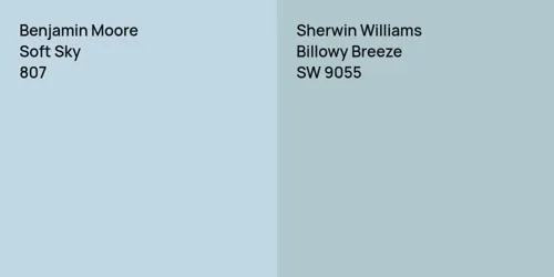 807 Soft Sky vs SW 9055 Billowy Breeze