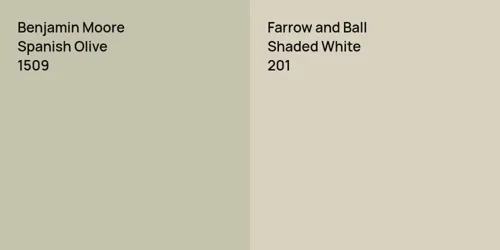 1509 Spanish Olive vs 201 Shaded White