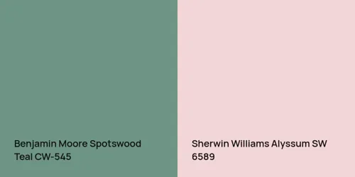 Benjamin Moore Spotswood Teal Vs. Benjamin Moore Williamsburg Wythe 