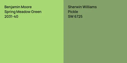 2031-40 Spring Meadow Green vs SW 6725 Pickle