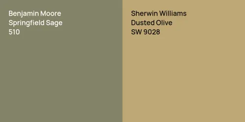 510 Springfield Sage vs SW 9028 Dusted Olive