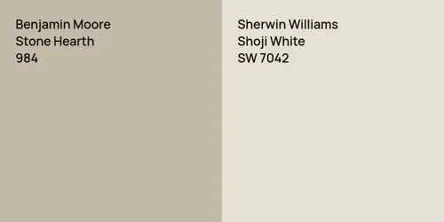 984 Stone Hearth vs SW 7042 Shoji White