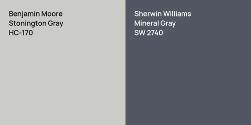 HC-170 Stonington Gray vs SW 2740 Mineral Gray