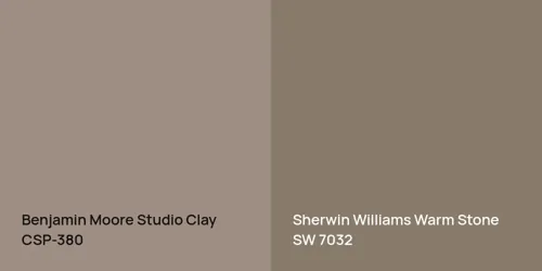 CSP-380 Studio Clay vs SW 7032 Warm Stone