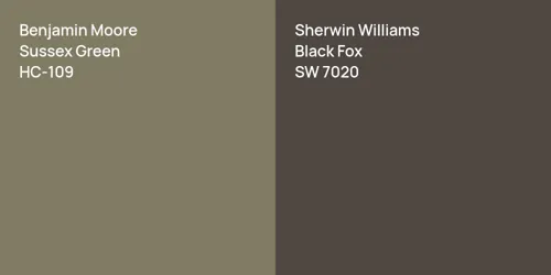 HC-109 Sussex Green vs SW 7020 Black Fox