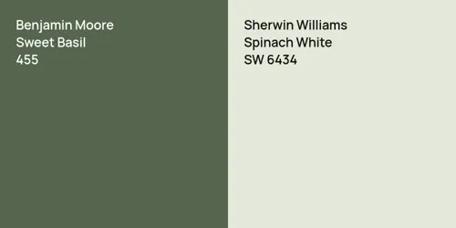 455 Sweet Basil vs SW 6434 Spinach White