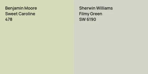 478 Sweet Caroline vs SW 6190 Filmy Green